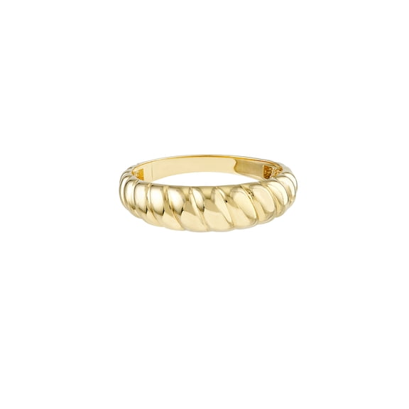 14k Yellow Gold 5.6mm Ribbed Polished Ring Size 8 Ring for Women
