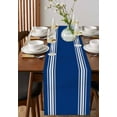 thumbnail image 4 of ERUNPONLY Blue Striped Table Runner - 90 Inch Long Farmhouse Blue White Stripes Cotton and Linen Blended Dress Scarves Farmhouse Table Runner for Kitchen Dining, Coffee Table, 13" x 90", 4 of 8