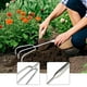 thumbnail image 1 of Rastrillo de mano para jardín, herramienta de excavación portátil, pequeña herramienta de jardinería para rastrillar hojas, deshierbar al libre y Tres dientes, 1 of 8