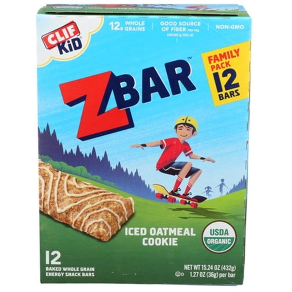 Clif Kid Organic Iced Oatmeal Cookie Z Bars 12 Pack 15.24 oz