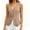 Coffee, variant on Summer Scoop Neckline Women Solid Slim Fit Button Down Vest Waistcoat Tops