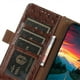thumbnail image 5 of For iPhone 17 Pro Case RFID Blocking Genuine Cow Leather Phone Case Ostrich Texture -, 5 of 5