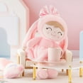 thumbnail image 5 of Gloveleya Soft Pink Rabbit Doll Baby Girl Gifts Long Ear Bunny Costume Plush Dolls Plush Figure Toy 12 inches, 5 of 13