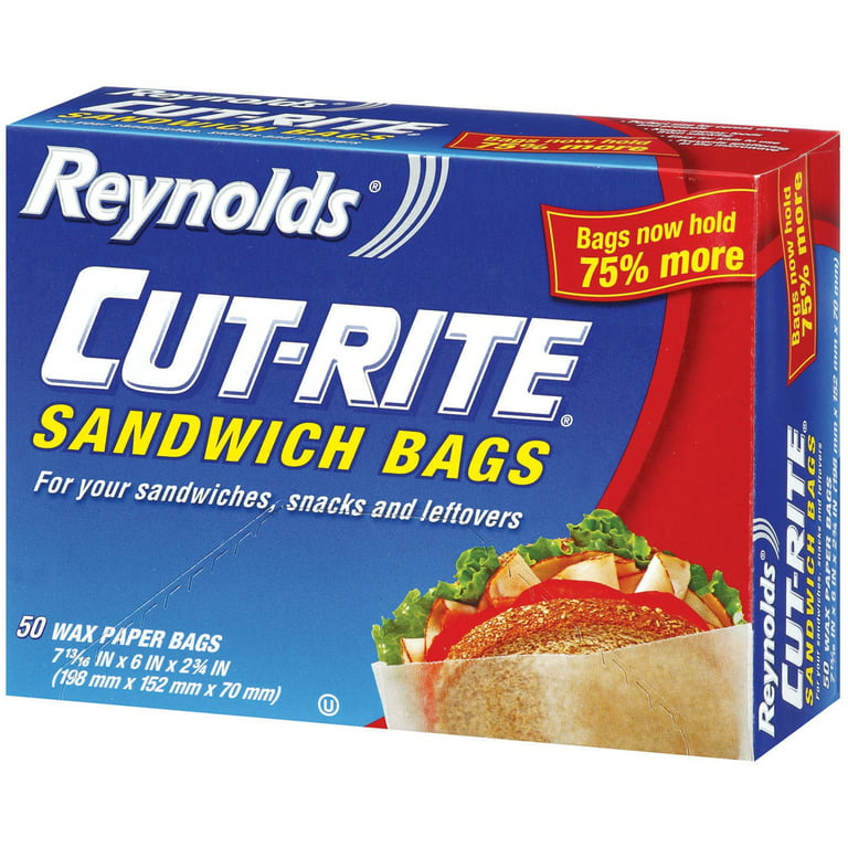 Cut-Rite Wax Paper Sandwich Bags, 50-Count (Pack of 12)