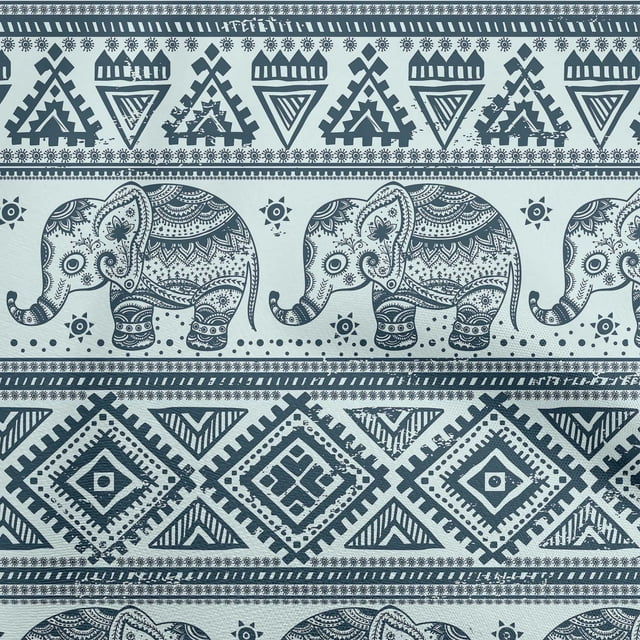 oneOone Rayon Baby Blue Fabric Block Sewing Material Print Fabric By The Yard 56 Inch Wide