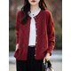 thumbnail image 3 of Spring Cotton Cardigan Sweater Women O-neck Curled Edge Hollow Out Female Long Sleeve Tops Korean Fashion Loose New In Outerwear, 3 of 5