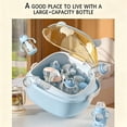 thumbnail image 6 of Soluxeo Baby Bottle Drying Rack with Cover, Dustproof Portable Baby Bottle Storage Organizer with Removable Drain Tray, Blue, 6 of 8