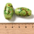 thumbnail image 3 of Handmade Lampwork Beads Barrel Yellow Green 24.5x14.5mm Hole: 1.6mm, 3 of 3