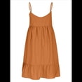 thumbnail image 4 of Vestido de Verano para Mujer 2025, Sin Mangas, con Tirantes Finos y Cuello en V, Informal, Estilo Swing. Naranja Rojo XXL, 4 of 7