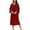 Red, variant on Women's 3/4 Sleeve Nightgown Slot Neck Sleepwear Nightshirt Side Slit Flared Sleeve Loungewear Mid-Calf Length Sleep Dress Soft Pajamas Dress Loungewear S-2XL