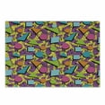 thumbnail image 1 of Vintage Cutting Board, Funky Geometric 80s Memphis Fashion Style Colorful Pop Art Inspired Pattern, Decorative Tempered Glass Cutting and Serving Board, Small Size, Multicolor, by Ambesonne, 1 of 1