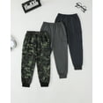 thumbnail image 4 of Toddler Boys Clothes Boys Pants Kids 3-Pack Joggers Toddler Cargo Casual Elastic Waist Pants for Boys 3T 4T 5T Size 6 7 Camo Gray, 4 of 8
