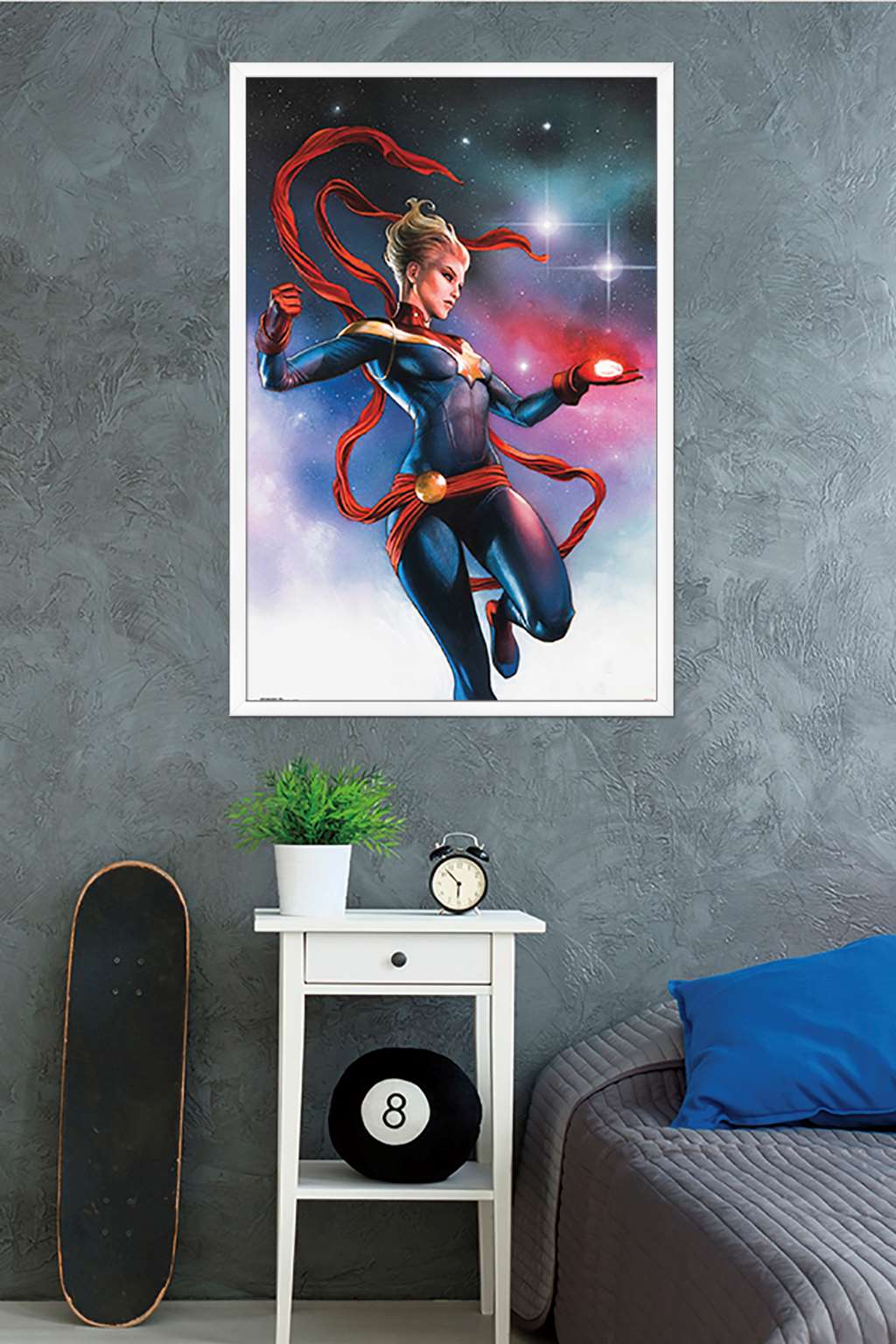 Marvel Cinematic Universe - Captain Marvel - Stars Wall Poster, 22.375" x 34", Framed