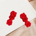 thumbnail image 5 of 3 Layers Fabric Flower Earrings Elegant Handmade Bohemian Style Jewelry for Women Soft Fabric Floral Earrings, 5 of 10