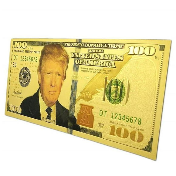 Blinkee RM24DTPNB Réfrigérateur Aimant MAGA 24K Dollar 100 Donald Trump Plaqué Billet de Banque&44; Or