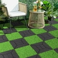 thumbnail image 6 of 44Pcs Interlocking Patio Deck Tiles, 12 x 12in, Waterproof Floor Tiles for Porch, Poolside, Balcony, Backyard, Dark Gray, 6 of 11