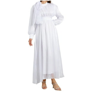 Gubotare Mother of the Bride Dresses for Wedding Boho Women Holiday  Sundress Pantern Sleeve Backless V-Neck Evening Gown Dress Womens Long Formal  Dresses(White,XL) - Walmart.com