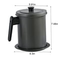 thumbnail image 3 of Hogar y cocina, Recipiente para grasa de cocina con colador, Colador de aceite de 1,4 l con colador de malla fina, Aceitera de acero inoxidable con tapas y asa de fácil agarre Aceitera de acero inoxid, 3 of 9