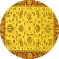 thumbnail image 1 of Ahgly Company Indoor Round Abstract Yellow Modern Area Rugs, 5' Round, 1 of 4
