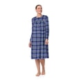 thumbnail image 3 of Aria Women’s Long Sleeve Stretch Velour 44" Sleepwear Nightgown, Sizes XS-5X, 3 of 7