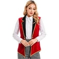 thumbnail image 2 of Zaldita Womens Adults Showman Dress Up Velvet Circus Ringmaster Outwear Open Front Coat Jacket Red XXL, 2 of 7