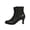 Black, variant on Orthopedic Shoes for Women Brogue Ankle Boots Studded Stiletto Heel Side Zipper Retro Wingtip Booties