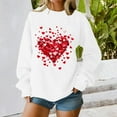thumbnail image 2 of Sweaters For Women Valentine's Day Oversized Love Heart Tee Shirt Long Sleeve Pullover Tops Heart Graphic Print For Anniversary Dating And School 3Xl Womens Sweaters, 2 of 5