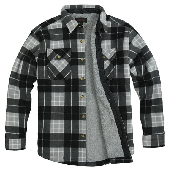 Victory Outfitters Men's Sherpa-Lined Fleece Shirt Jacket - GREY - M
