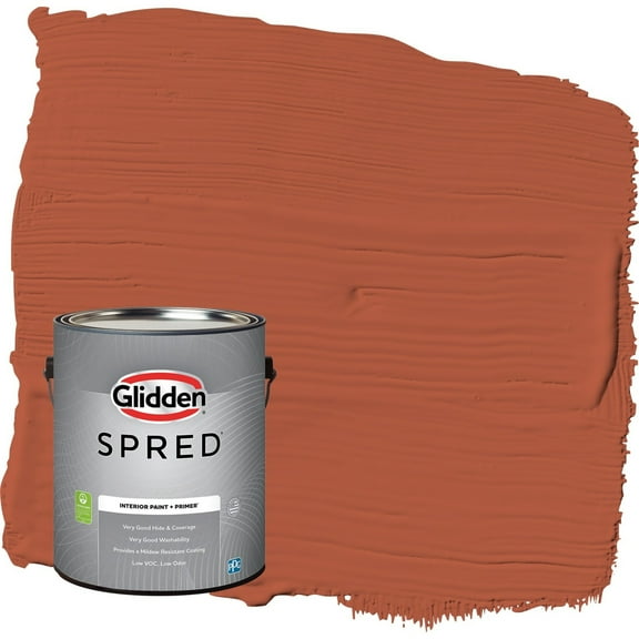 Glidden Spred Glowing Firelight / Orange Semi-Gloss Interior Paint with Primer, 1 Gallon