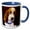 Blue/White, variant on 3drose, Soft Basset Hound Puppy, 11oz Two-tone Red Mug