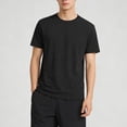 thumbnail image 3 of Men’s Bamboo Viscose Cotton Blend Undershirt Ultra Soft T-Shirts Breathable Moisture Wicking Stretch Cooling Tee Big and Tall Size S-4XL Black, 3 of 5
