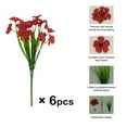 thumbnail image 5 of VVYXX 6PCS Fake Artificial Flowers Red Violet Long Stems Realistic Faux Silk Violet Bouquets Wedding Bridal Shower Centerpieces Floral Arrangements Party Mothers' Day Gift, 5 of 7