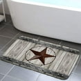 thumbnail image 6 of 4PCS/Set Western Texas Star Shower Curtain, Waterproof Fabric Bath Curtain, Rustic Barn Wooden Board Vintage Farmhouse Country Bathroom Decor, Non-slip Bathroom Mat Bath Mat Toilet Rug, Grey, 6 of 7