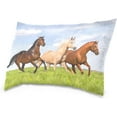 thumbnail image 2 of Horses Running On The Grass Velvet Oblong Lumbar Plush Throw Pillow Cover/Shams Cushion Case - 20x36in - Decorative Invisible Zipper Design for Couch Sofa Pillowcase Only, 2 of 7