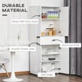 thumbnail image 5 of HOMCOM 72" Freestanding Kitchen Pantry Cabinet, Tall Storage Cabinet with 4 Doors, Drawer and Adjustable Shelves for Dining Room, White, 5 of 9
