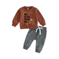 thumbnail image 1 of Faithtur Toddler Boys 2PCS Pants Sets Long Sleeve Letter Print Sweatshirt Tops and Drawstring Pants Sets, 1 of 9