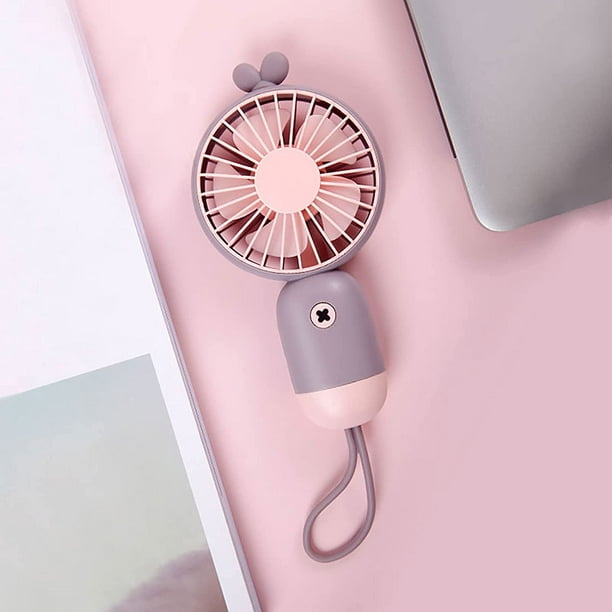 Rose - Ventilateur portable, mini ventilateur portable USB rechargeable, petit  ventilateur de poche à 5 vitesses avec
