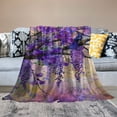 thumbnail image 2 of Fenyluxe Throw Blanket for Couch,Soft Blanket &amp; Throws,Watercolor Flower Purple Pink 60x80in, 2 of 6