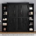thumbnail image 2 of WIILAYOK Queen Size Murphy Bed Cabinet in Black with 5-Tier Storage Shelves, Foldable Platform Bed Wall Cabinet Bedframe for Small Space, Bedroom, Guest Room, 2 of 11