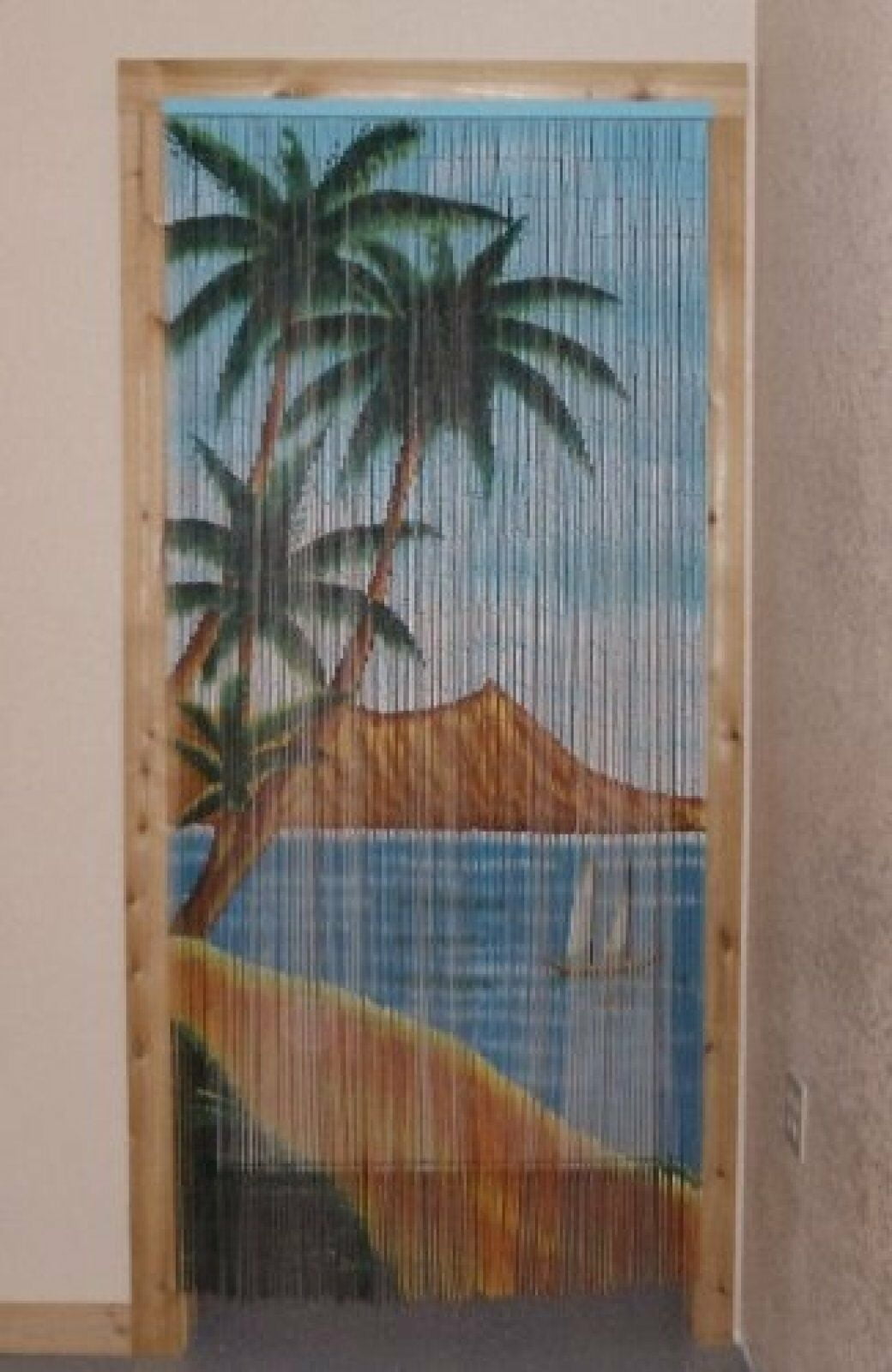 Beaded Doorway Curtains Bead Strands For Living Room Bedroom Door Kitchen Handmade Japanese 125 String Vintage Divider Tropical Beach Nature