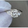 thumbnail image 5 of solitaire jewels 2CT Cushion Moissanite 3 Stone Engagement Ring For Women, 18K White Gold, 5 of 6