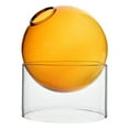 thumbnail image 1 of Jarrón de vidrio redondo creativo con burbujas, arreglo floral hidropónico, flores esféricas Naranja corto, 1 of 8