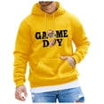 thumbnail image 1 of VBARHMQRT Brown Hoodie Men Rugby Printed Pocket Drawstring Hooded Sweatshirt Casual Loose Comfortable Trendy Business Sweatshirt, 1 of 4