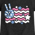 thumbnail image 3 of Instant Message - Peace Sign Flag - Toddler & Youth Girls Short Sleeve Graphic T-Shirt, 3 of 6