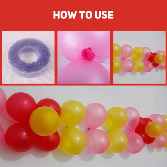 Darzheoy Balloon Arch Connect Strip, 16.4ft Transparent Plastic Chain Tape for Wedding Birthday Party Decor, Office and Stationery for Event Decoration