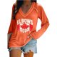 thumbnail image 1 of MHFRRA Camiseta Informal de Manga Larga con Cuello En V y Estampado Canadiense para Mujer Naranja, 1 of 4