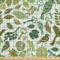 thumbnail image 2 of Ambesonne Leaves Fabric by the Yard Upholstery, Birds and Dragonflies, 1 Yard, Multicolor, 2 of 5
