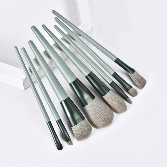 Polvos sueltos 8 brochas de maquillaje Set de herramientas de maquillaje Brocha de crin de caballo Brocha para sombra de ojos Brocha para polvos sueltos Brocha de maquillaje