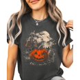thumbnail image 4 of Halloween Jack-O-Lantern Shirt for Women Haunted House Graphic Tee, Pepper Shirt, M, 4 of 8