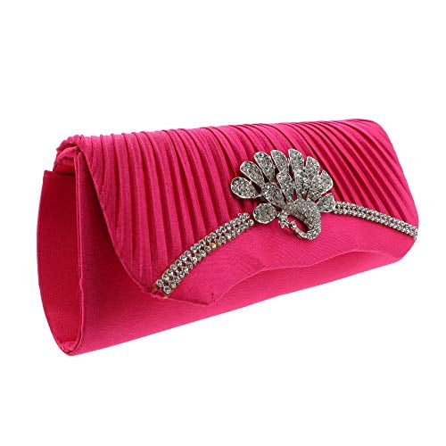 Li''Shay Satin Evening Bag Hot Pink Wedding Clutch